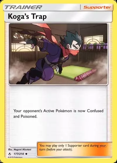 Koga's Trap 177/214 Unbroken Bonds Pokemon card