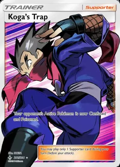 Koga's Trap 211/214 Unbroken Bonds Pokemon card