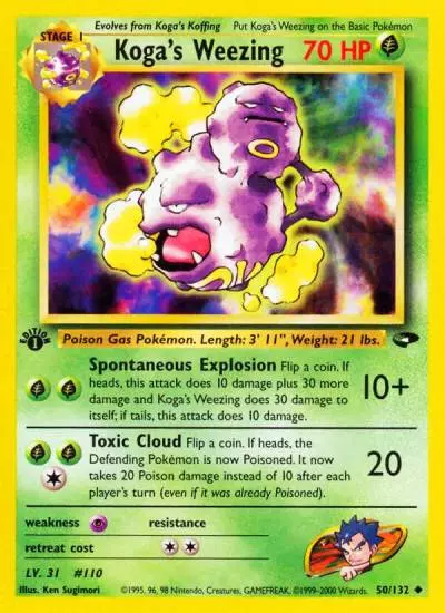 Koga's Weezing 50/132 Gym Challenge Pokemon card