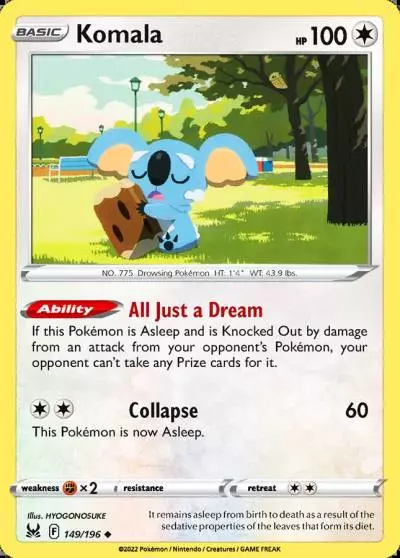 Komala 149/196 Lost Origin Pokemon card