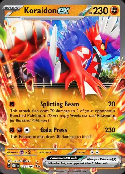 Koraidon ex 124/197 Obsidian Flames Pokemon card