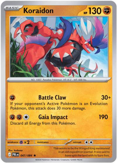 Koraidon 47/84 Pitch Black Pokemon card