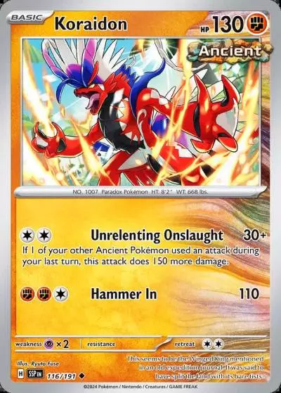 Koraidon 116/191 Surging Sparks Pokemon card