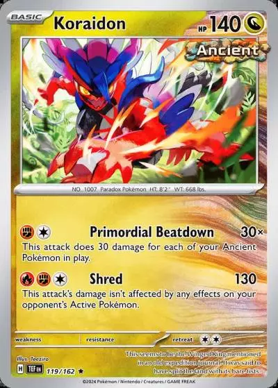 Koraidon 119/162 Temporal Forces Pokemon card