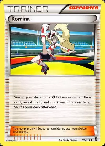 Korrina 95/111 Furious Fists Pokemon card