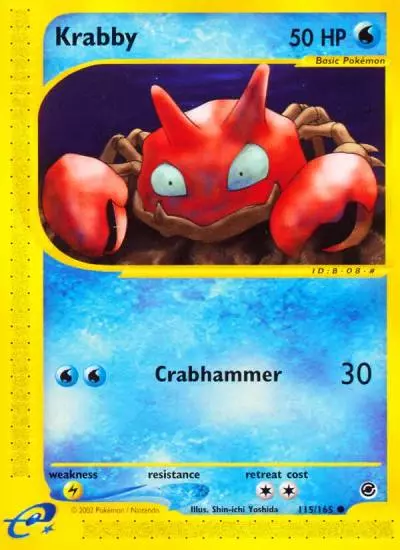 Krabby 115/165 Expedition Base Set Pokemon card