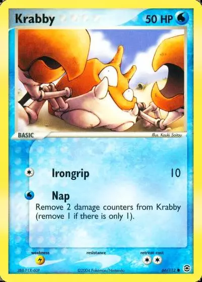 Krabby 66/112 FireRed & LeafGreen Pokemon card