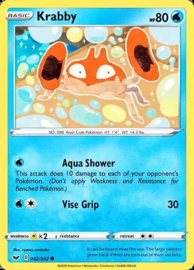 Krabby 42/202 Sword & Shield Pokemon card