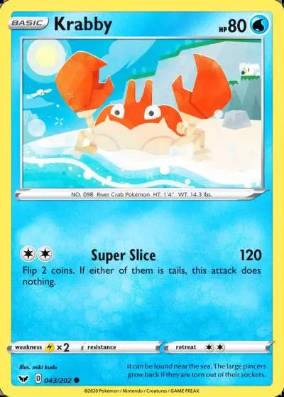 Krabby 43/202 Sword & Shield Pokemon card