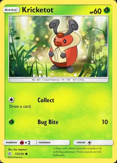 Kricketot 13/236 Cosmic Eclipse Pokemon card