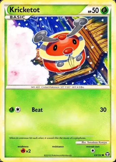 Kricketot 65/102 HS—Triumphant Pokemon card