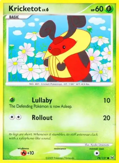 Kricketot 78/127 Platinum Pokemon card