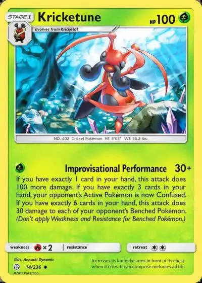 Kricketune 14/236 Cosmic Eclipse Pokemon card