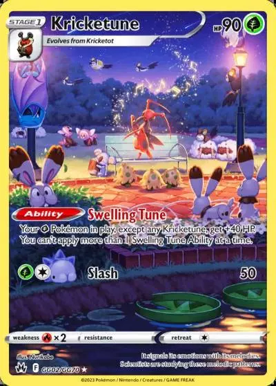 Kricketune GG02/70 Crown Zenith Galarian Gallery Pokemon card