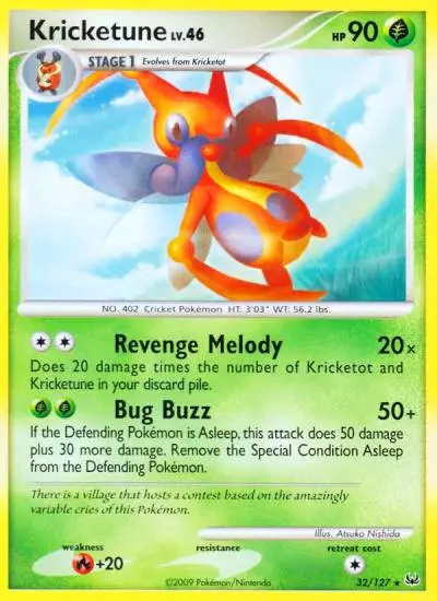 Kricketune 32/127 Platinum Pokemon card