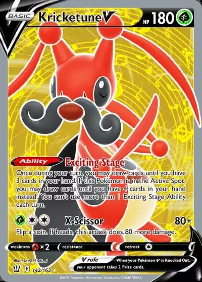 Kricketune V 142/163 Battle Styles Pokemon card
