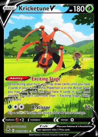 Kricketune V TG12/30 Silver Tempest Trainer Gallery Pokemon card