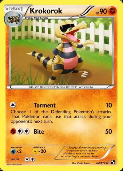 Krokorok 64/114 Black & White Pokemon card