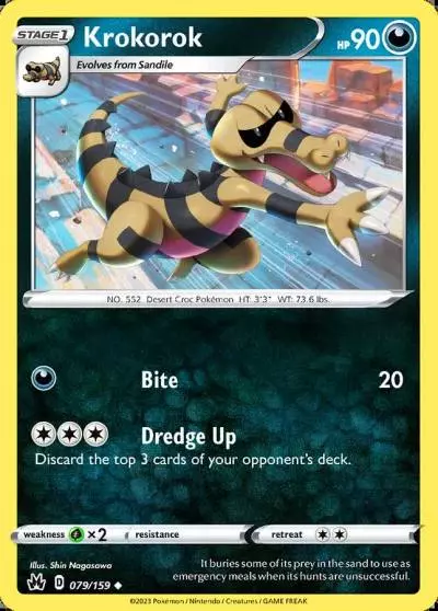 Krokorok 79/159 Crown Zenith Pokemon card