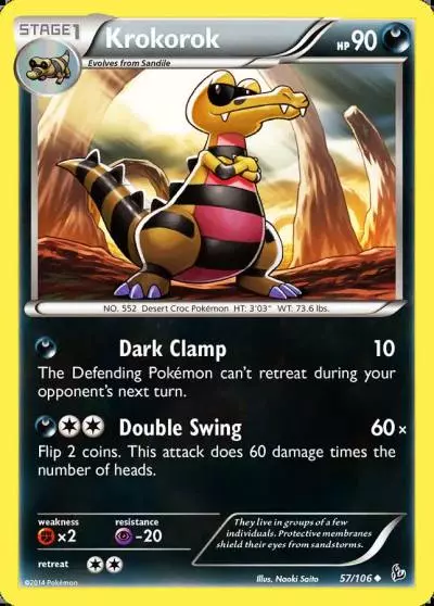 Krokorok 57/106 Flashfire Pokemon card