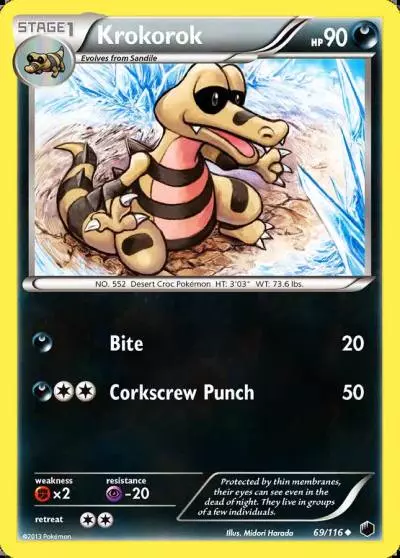 Krokorok 69/116 Plasma Freeze Pokemon card