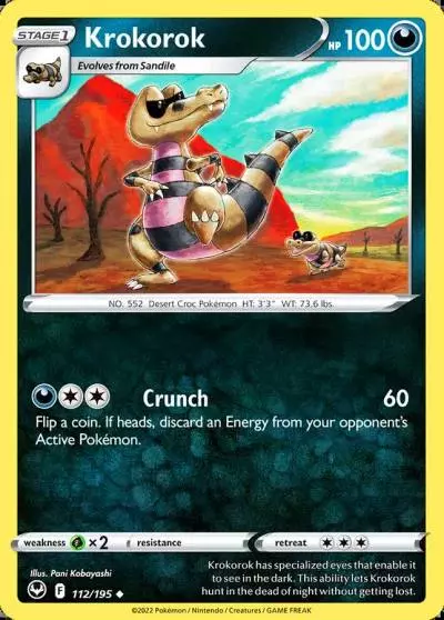 Krokorok 112/195 Silver Tempest Pokemon card