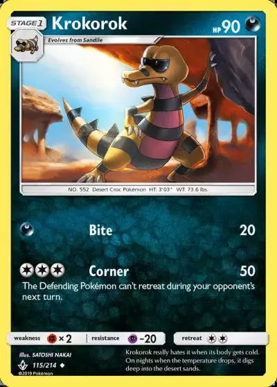Krokorok 115/214 Unbroken Bonds Pokemon card