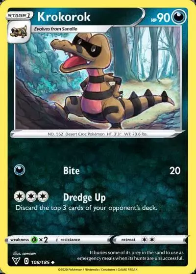Krokorok 108/185 Vivid Voltage Pokemon card