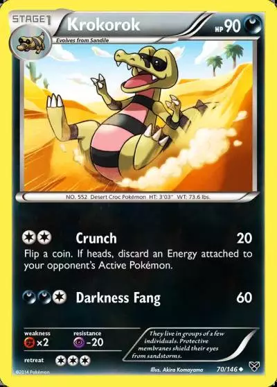 Krokorok 70/146 XY Pokemon card