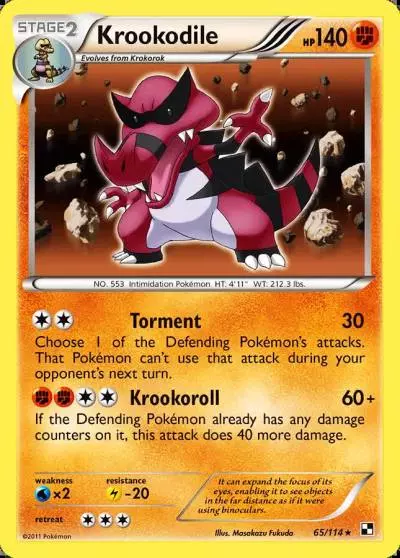 Krookodile 65/114 Black & White Pokemon card