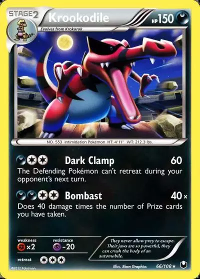 Krookodile 66/108 Dark Explorers Pokemon card