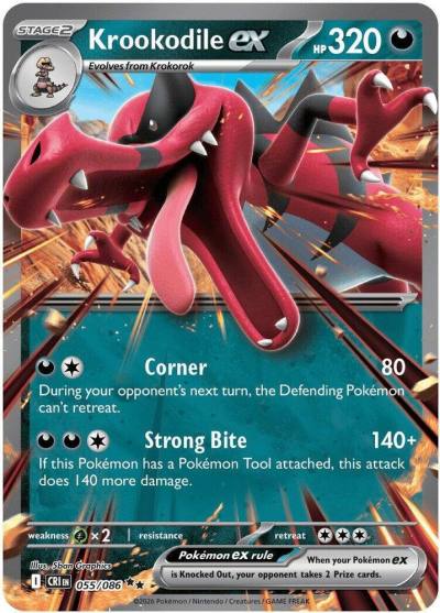 Krookodile ex 55/86 Chaos Rising Pokemon card