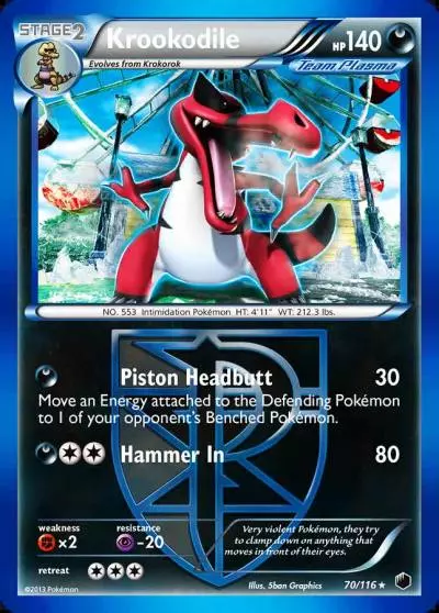 Krookodile 70/116 Plasma Freeze Pokemon card