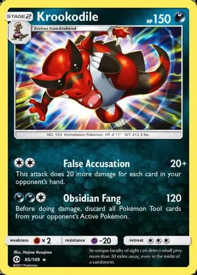 Krookodile 85/149 Sun & Moon Pokemon card