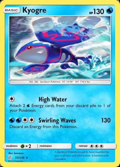 Kyogre 53/236 Cosmic Eclipse Pokemon card