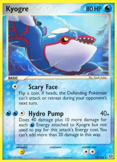 Kyogre 15/106 Emerald Pokemon card