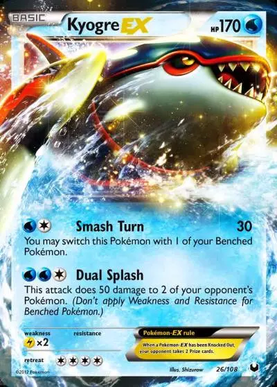 Kyogre-EX 26/108 Dark Explorers Pokemon card
