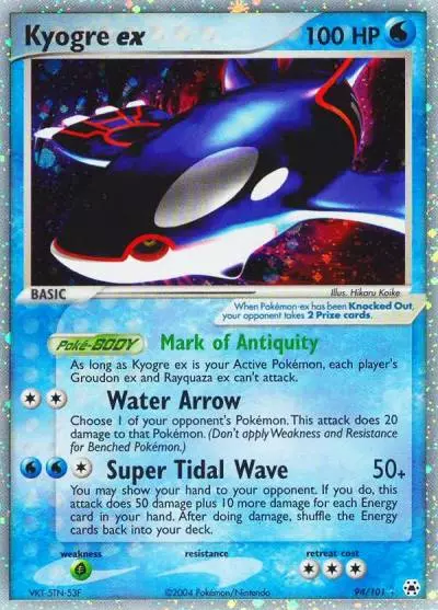 Kyogre ex 94/101 Hidden Legends Pokemon card