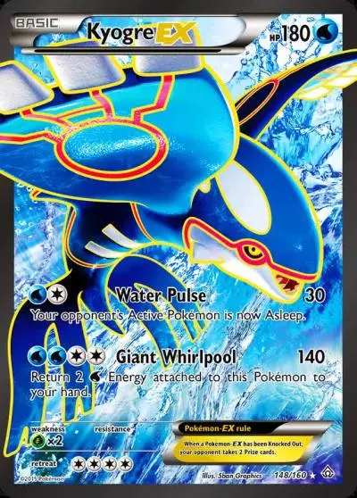 Kyogre-EX 148/160 Primal Clash Pokemon card