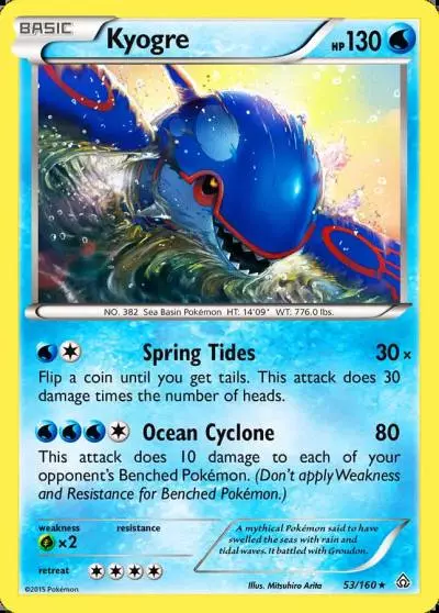 Kyogre 53/160 Primal Clash Pokemon card
