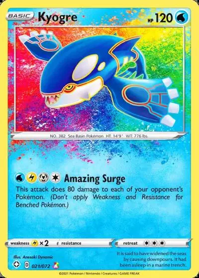 Kyogre 21/72 Shining Fates Pokemon card