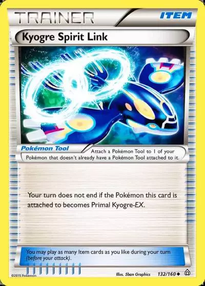 Kyogre Spirit Link 132/160 Primal Clash Pokemon card