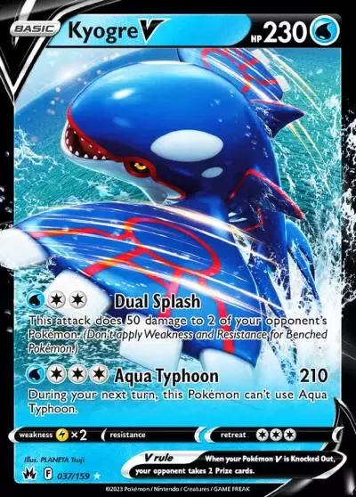 Kyogre V 37/159 Crown Zenith Pokemon card
