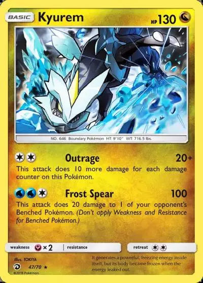 Kyurem 47/70 Dragon Majesty Pokemon card
