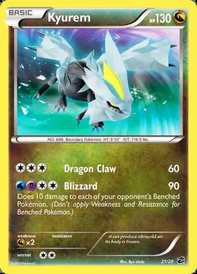 Kyurem 21/20 Dragon Vault Pokemon card