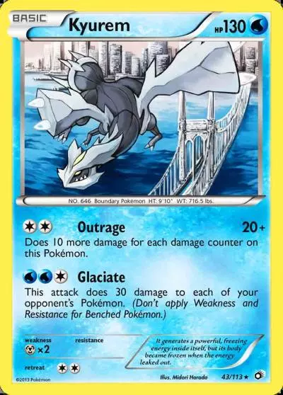 Kyurem 43/113 Legendary Treasures Pokemon card