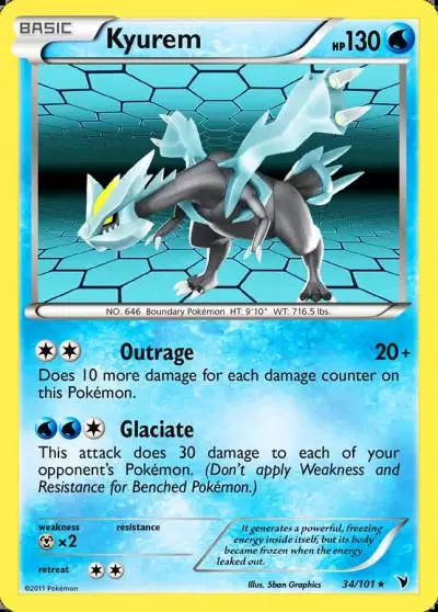 Kyurem 34/101 Noble Victories Pokemon card