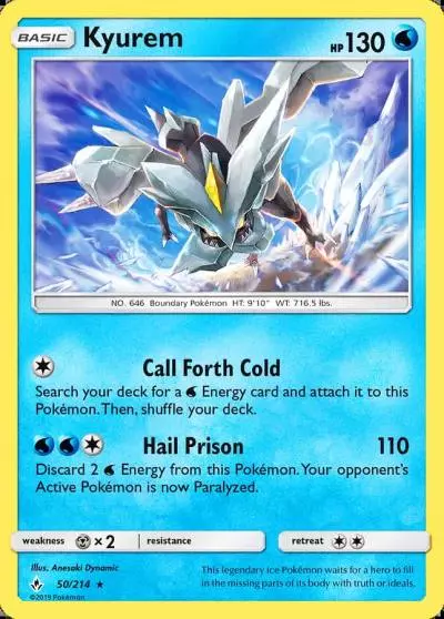 Kyurem 50/214 Unbroken Bonds Pokemon card