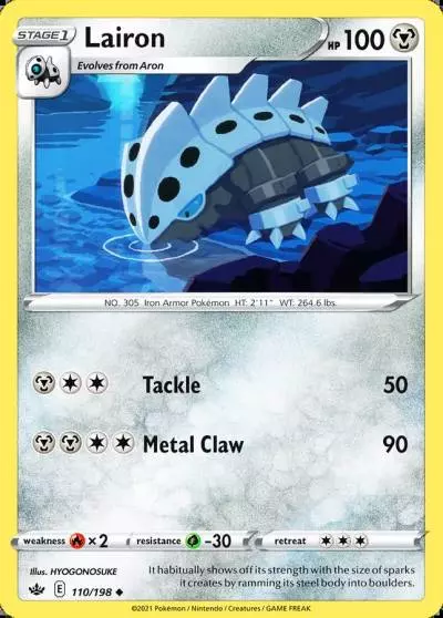 Lairon 110/198 Chilling Reign Pokemon card