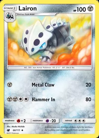 Lairon 66/111 Crimson Invasion Pokemon card